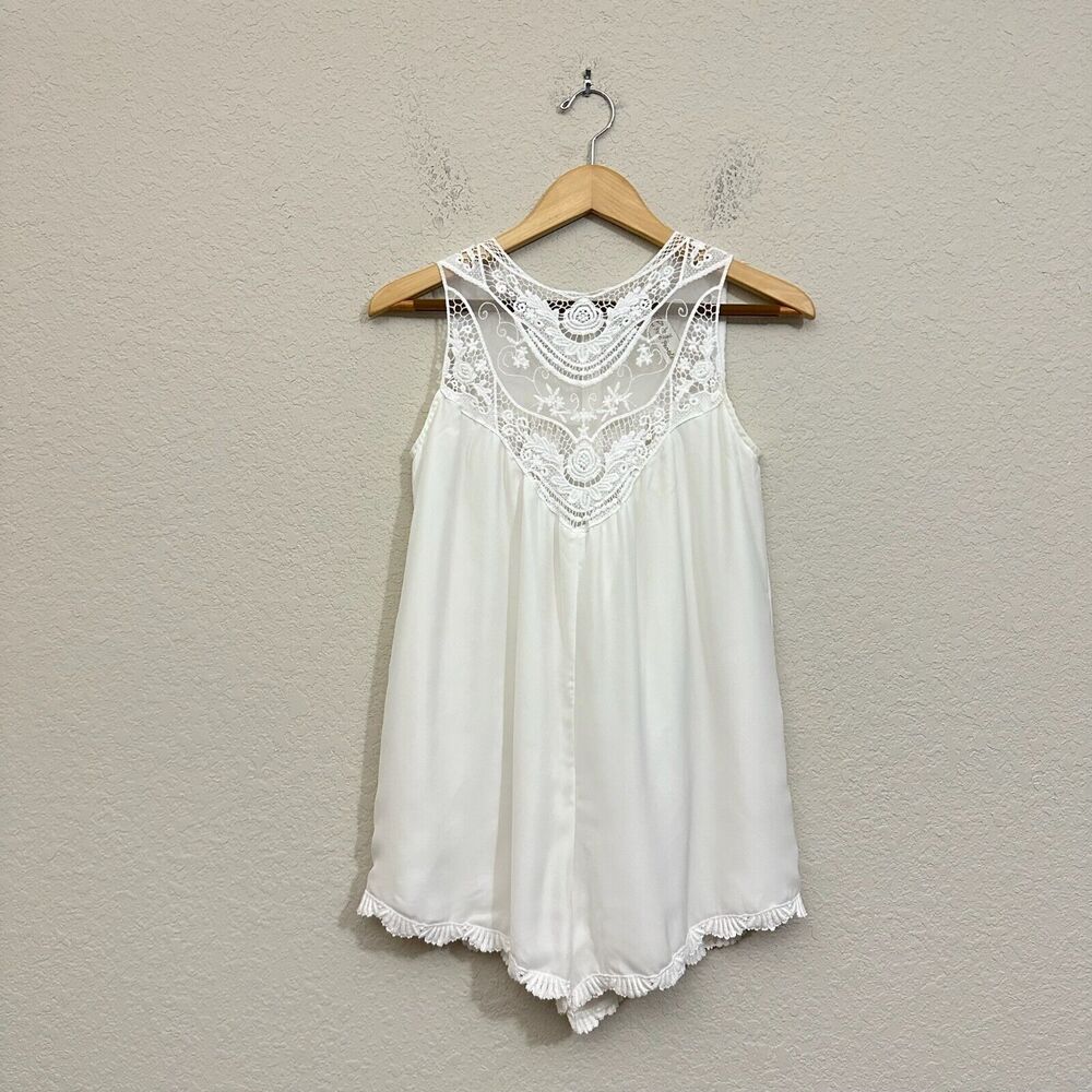 JEN'S PIRATE BOOTY for FREE PEOPLE White Wanderlust Romper Lace